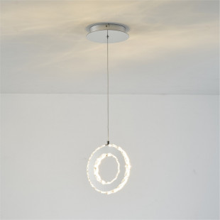 Lampa wisząca z kryształkami Griona LED 18cm srebrna Zumaline