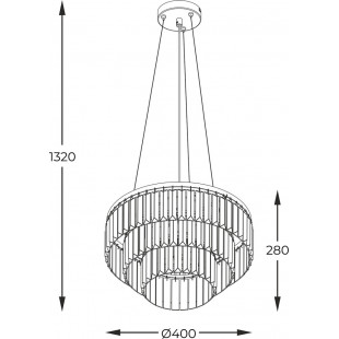 Lampa wisząca kryształowa Tifanny 40cm czarny / transparentny Zumaline
