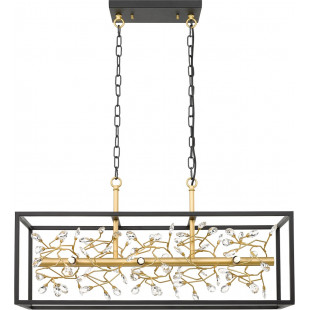 Lampa wisząca z kryształkami Spring 76cm złoty / przeźroczysty / czarny Zumaline