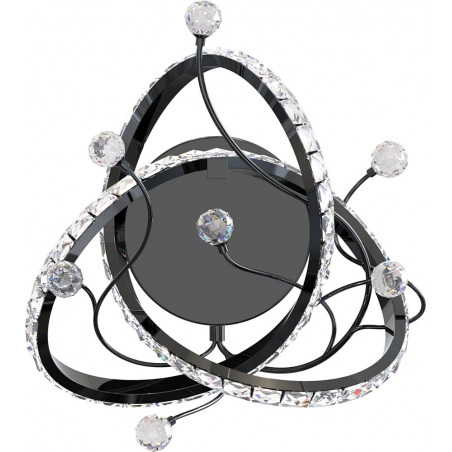 Plafon z kryształkami Maia LED 30cm czarny / chrom Zumaline