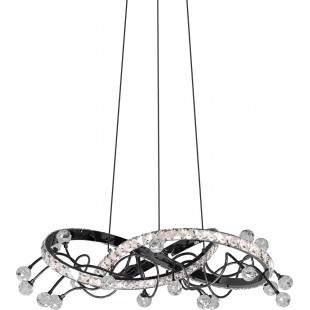 Lampa wisząca z kryształkami Maia LED 58cm czarny / chrom Zumaline