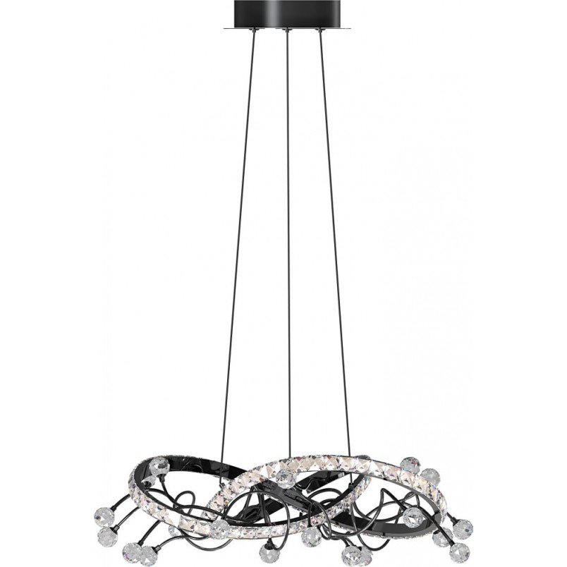 Lampa wisząca z kryształkami Maia LED 58cm czarny / chrom Zumaline