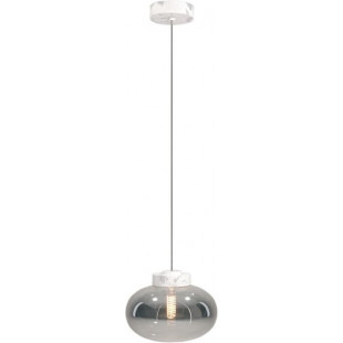 Lampa wisząca szklana Moonstone 45cm dymione szkło / biały marmur Maxlight