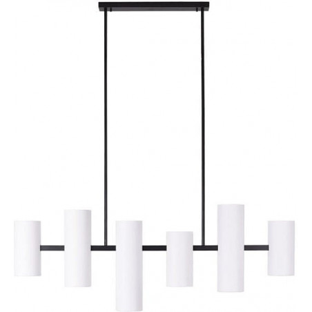 Lampa wisząca podłużna 6 punktowa Laxer 127cm biały / czarny Maxlight