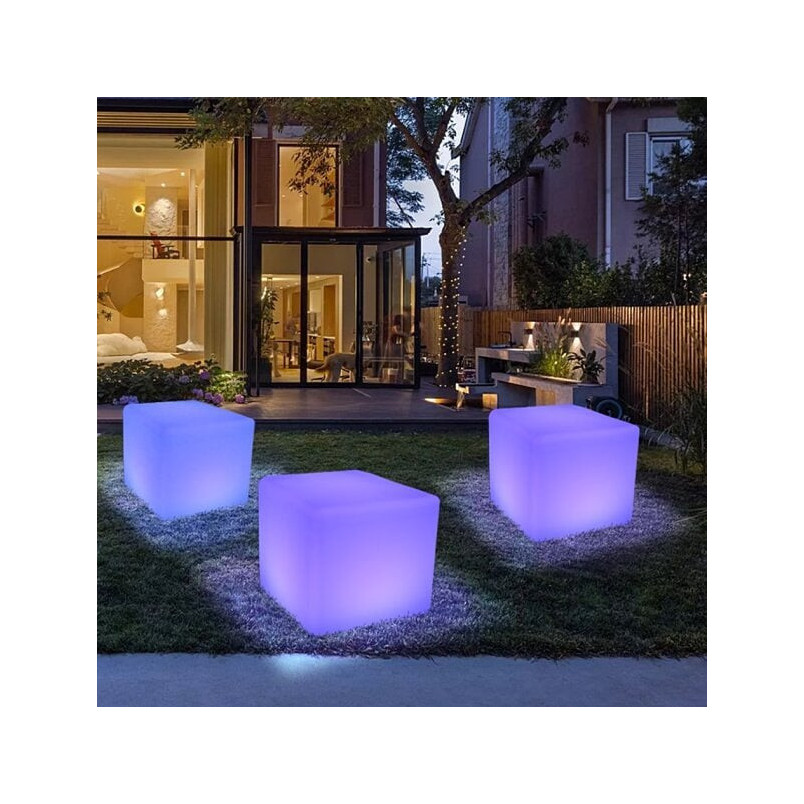 Lampa ogrodowa kostka Cubic LED RGBW 50x50cm biała Step Into Design