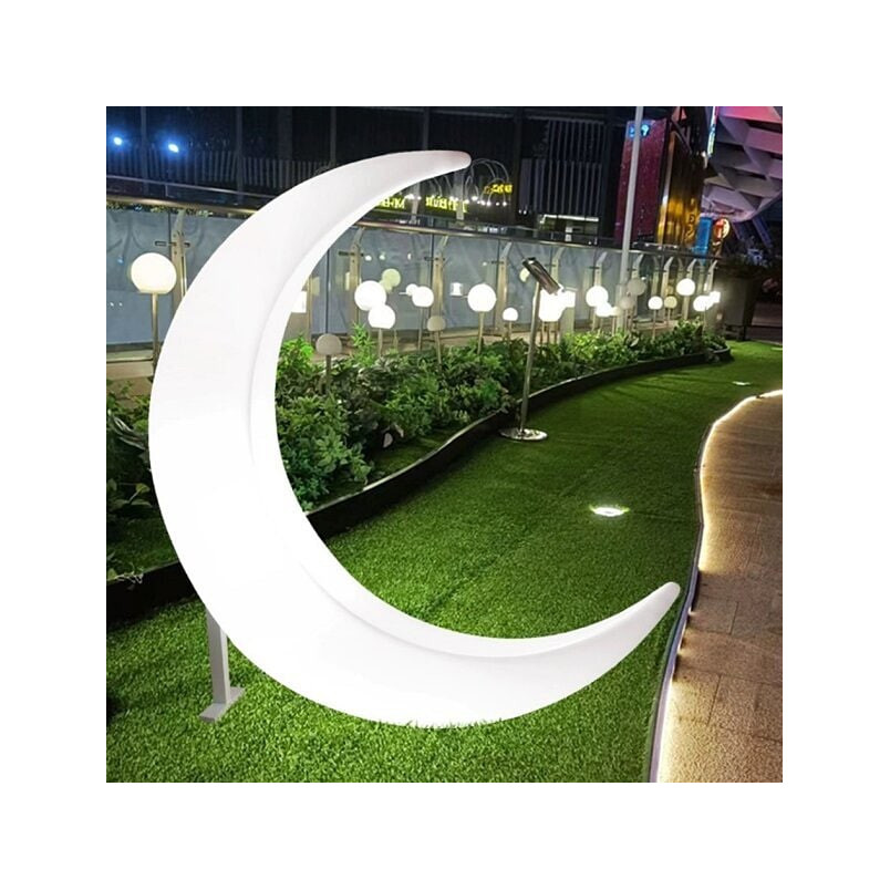 Lampa ogrodowa w kształcie księżyca Moon LED RGBW 95cm biała Step Into Design