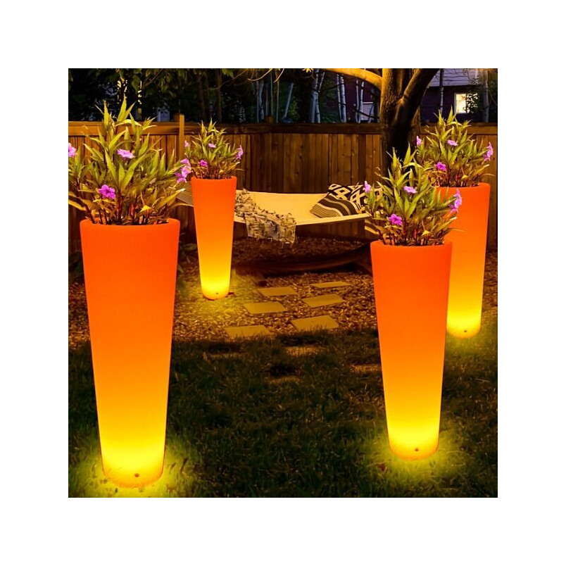 Lampa ogrodowa z donicą Flower Pot LED RGBW 38cm H115cm biała Step Into Design