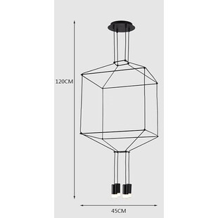 Stylizowa Lampa wisząca designerska 4 punktowa Linea 4 45 Czarna Step Into