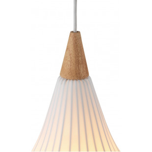 Lampa wisząca z abażurem Drops Textile 17cm biały / drewno HaloDesign