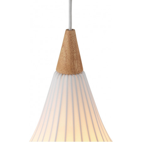 Lampa wisząca z abażurem Drops Textile 17cm biały / drewno HaloDesign