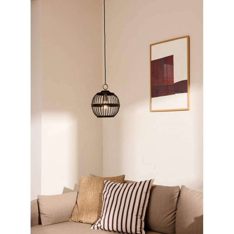 Lampa wisząca drewniana kula Stockholm Nordic Edition 30cm czarny olej HaloDesign