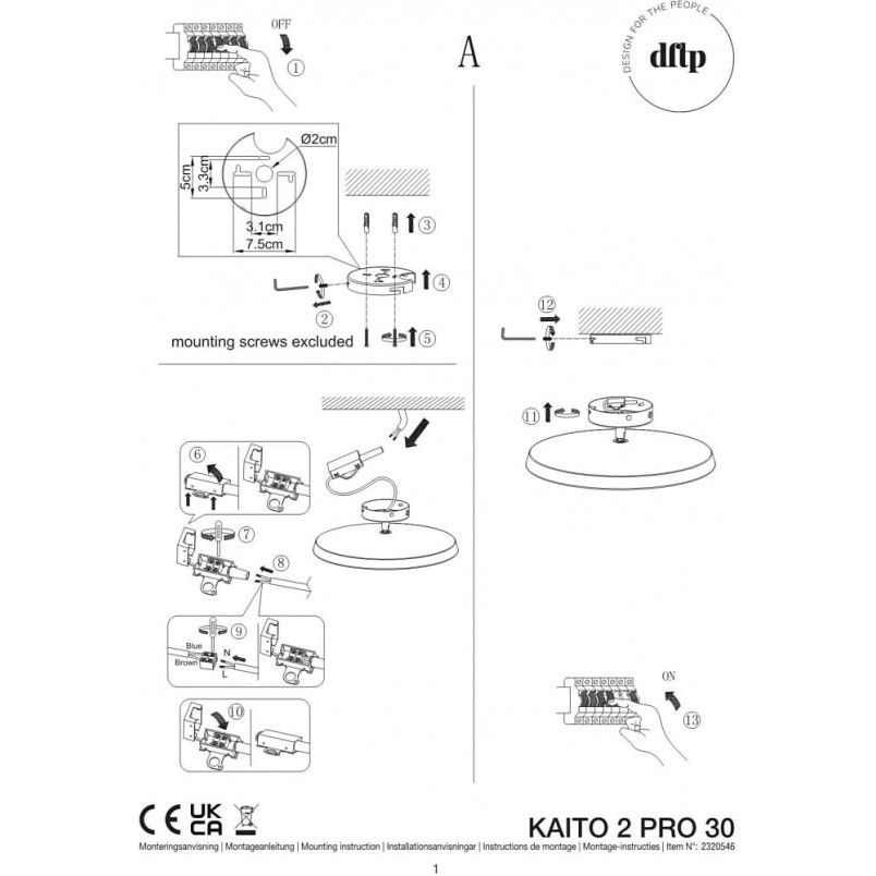Plafon ściemniany regulowany Kaito Pro LED 30cm biały DFTP