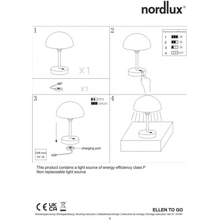 Lampka ogrodowa przenośna Ellen To-Go LED 3000K czana Nordlux