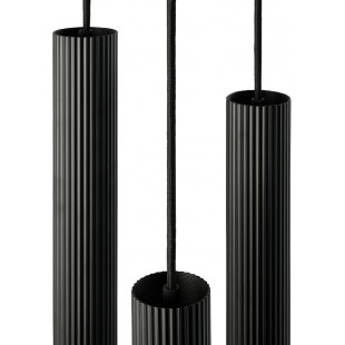 Lampa wiszące tuby ryflowane Vico III 22cm czarna Nordlux