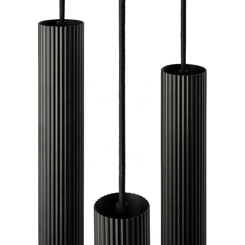 Lampa wiszące tuby ryflowane Vico III 22cm czarna Nordlux