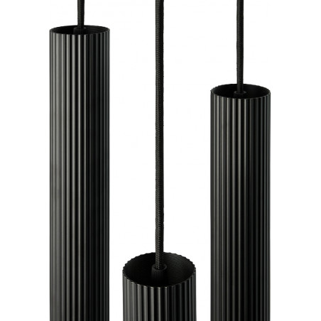 Lampa wiszące tuby ryflowane Vico III 22cm czarna Nordlux