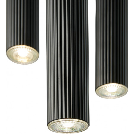 Lampa wiszące tuby ryflowane Vico III 22cm czarna Nordlux