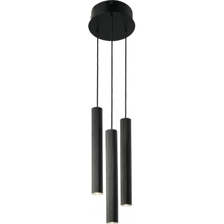 Lampa wiszące tuby ryflowane Vico III 22cm czarna Nordlux