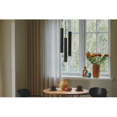 Lampa wiszące tuby ryflowane Vico III 22cm czarna Nordlux