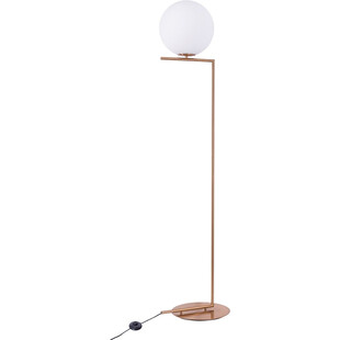 Lampa podłogowa szklana kula Solaris Biało Mosiężna marki Step Into Design