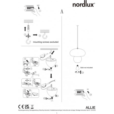 Lampa wisząca rattanowa Allie 30cm Nordlux