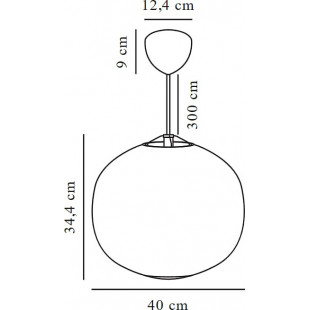 Lampa wisząca szklana kula Navone 40cm opal DFTP