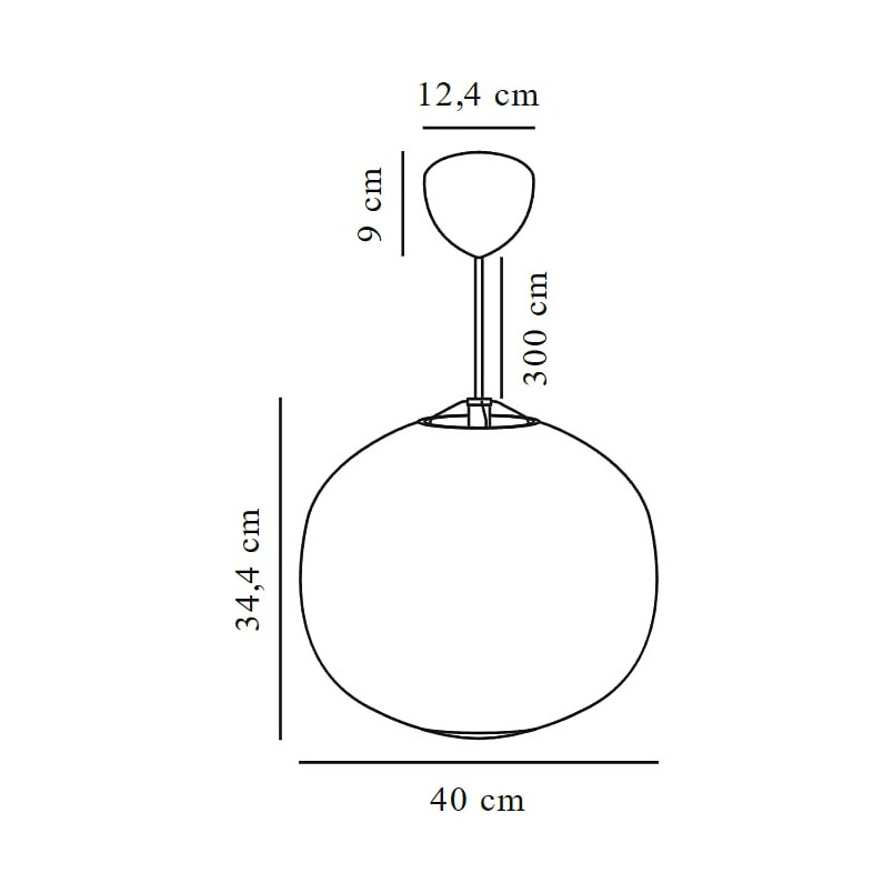 Lampa wisząca szklana kula Navone 40cm opal DFTP