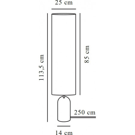 Lampa podłogowa z abażurem japandi Talli 113,5cm brązowa DFTP