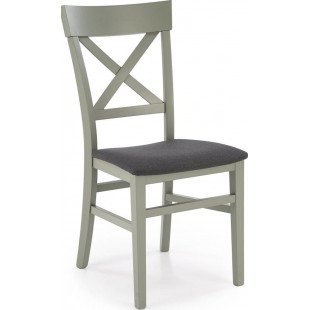 Krzesło drewniane z tapicerowanym siedziskiem Tutti II szaro-zielony / Inari 95 Halmar