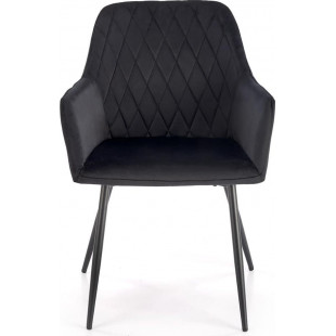 Krzesło welurowe z podłokietnikami K558 czarne Halmar