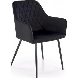 Krzesło welurowe z podłokietnikami K558 czarne Halmar