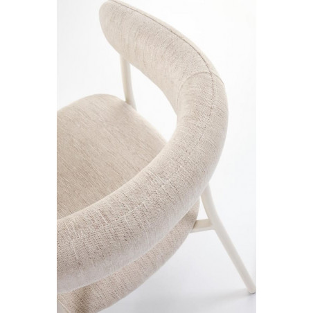 Krzesło tapicerowane z podłokietnikami K557 jasny beż Halmar