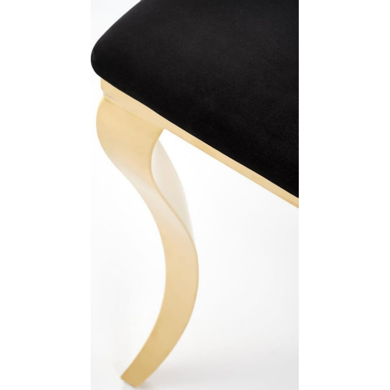Krzesło welurowe ze złotymi nogami K556 czarny / złoty Halmar