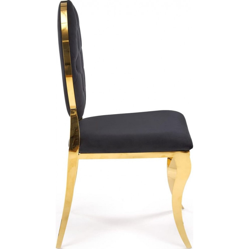 Krzesło welurowe ze złotymi nogami K556 czarny / złoty Halmar