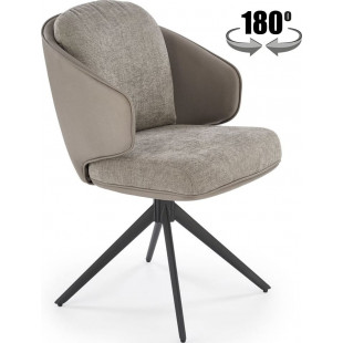 Krzesło tapicerowane z obrotowym siedziskiem K554 popiel / jasny popiel Halmar