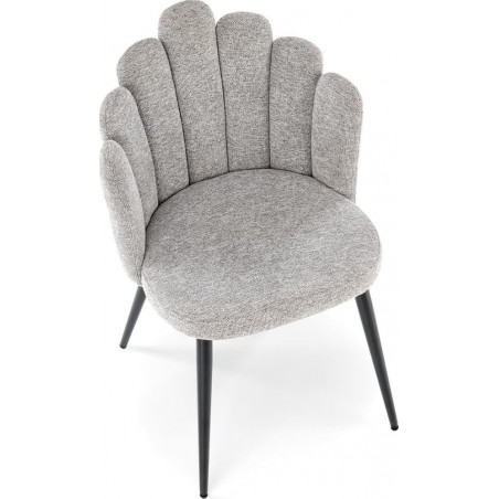 Krzesło tapicerowane muszelka K552 szare Halmar