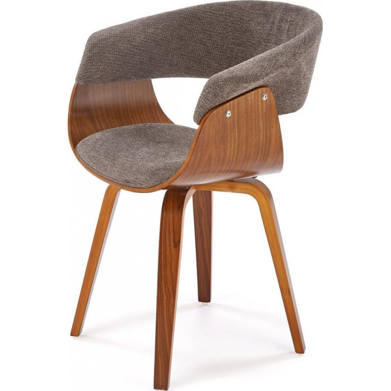 Krzesło drewniane tapicerowane K545 popiel / orzechowy Halmar