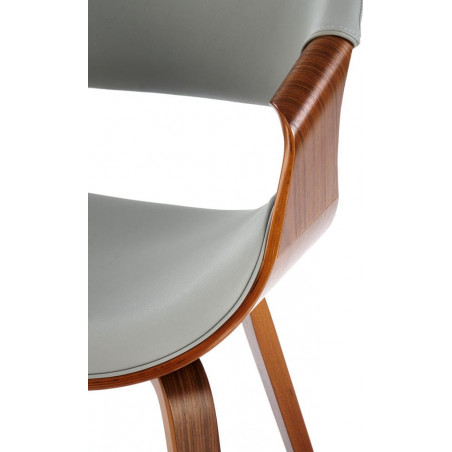 Krzesło drewniane z ekoskóry K544 popiel / orzechowy Halmar