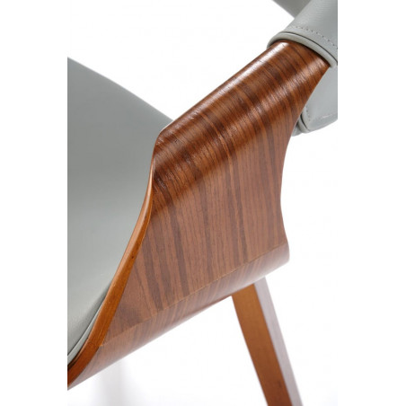 Krzesło drewniane z ekoskóry K544 popiel / orzechowy Halmar