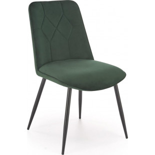 Krzesło welurowe z przeszyciami K539 zielone Halmar