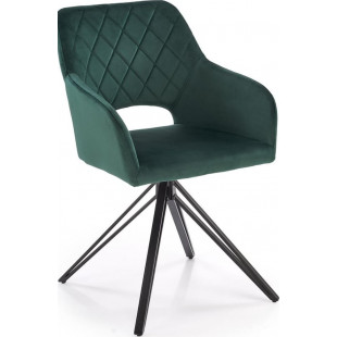 Krzesło welurowe z obrotowym siedziskiem K535 zielone Halmar