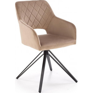 Krzesło welurowe z obrotowym siedziskiem K535 beżowe Halmar