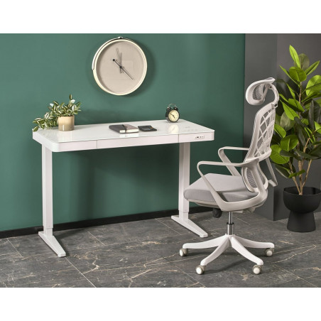Biurko z funkcją regulacji wysokości i usb B52 120x60cm białe Halmar