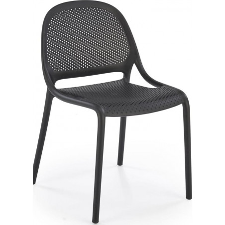 Krzesło ażurowe z tworzywa K532 czarne Halmar