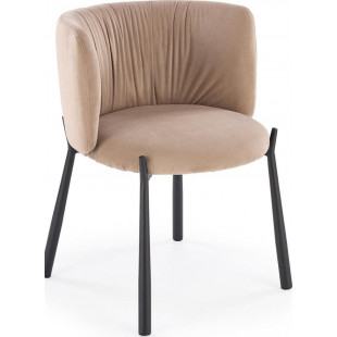 Krzesło welurowe z okrągłym siedziskiem K531 beżowe Halmar