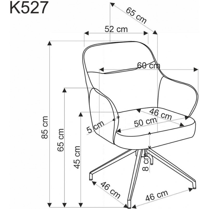 Krzesło obrotowe z ekoskóry K527 popiel / jasny popiel Halmar