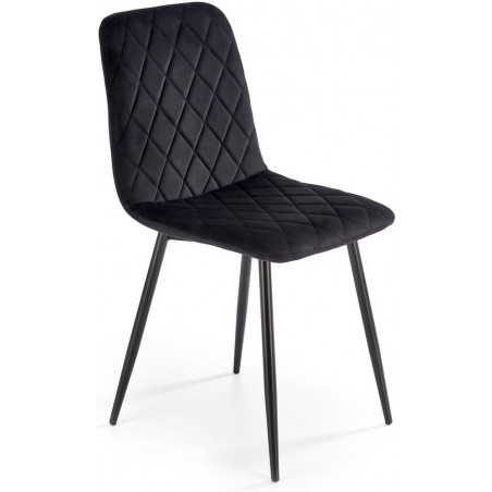 Krzesło welurowe z przeszyciami K525 czarne Halmar