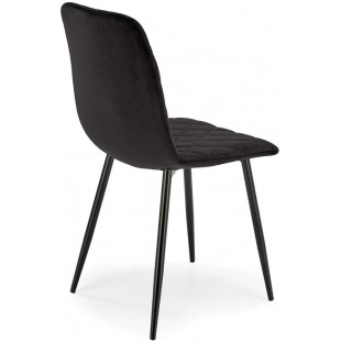 Krzesło welurowe z przeszyciami K525 czarne Halmar