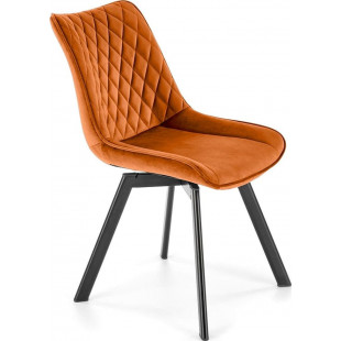 Krzesło welurowe z pikowanym oparciem K520 cynamonowe Halmar