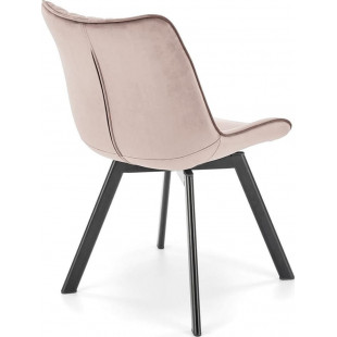 Krzesło welurowe z pikowanym oparciem K520 beżowe Halmar